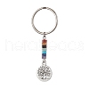 Natural Lapis Lazuli Green Aventurine Tiger Eye Red Jasper Lepidolite Howlite Red Aventurine & Alloy Keychain KEYC-JKC00813-3
