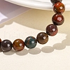 Natural Green Ocean Agate Round Stretch Bracelets for Women PW-WG91270-01-4