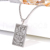 Retro Hip-hop 304 Stainless Steel Tarot Pendant Necklaces for Men FS-WGEC43A-15-1