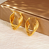 Stylish Stainless Steel Irregular Hoop Earrings PZ3309-2
