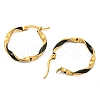 202 Stainless Steel Enamel Twist Hoop Earring EJEW-H003-34G-2