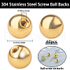Beebeecraft 60Pcs Stainless Steel Ear Nuts STAS-BBC0005-14G-2