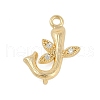 Brass Crystal Rhinestone Letter Links Connector Charms KK-S395-06G-J-1