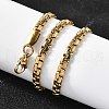 4MM 304 Stainless Steel Box Chain Necklaces for Men STAS-V011-01A-G-3