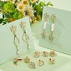 Unicraftale 20Pcs 10 Styles Rack Plating Golden Alloy with Rhinestone and ABS Pearl Stud Earring Findings EJEW-UN0002-38-5