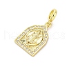Brass Micro Pave Cubic Zirconia Saint European Dangle Charms KK-D325-27G-05-2