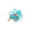 Luminous Transparent Resin Flower Pendants PALLOY-JF03759-01-5