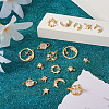 Kissitty 18Pcs 9 Style Brass Cubic Zirconia Universe Space Charms KK-KS0001-26-6