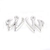 Silver Color Plated Alloy Letter Pendants PALLOY-J718-01S-W-1