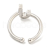 Rack Plating Brass Open Cuff Rings for Women RJEW-F162-01P-J-3
