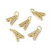 Real 18K Gold Plated Brass Micro Pave Clear Cubic Zirconia Charms KK-E068-VB452-A-4
