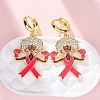 Brass Clear Cubic Zirconia Hoop Earrings EJEW-Q042-03A-G-2