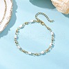 Brass Natural Howlite Link Bracelets for Women BJEW-JB11683-01-1