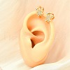 Brass Micro Pave Clear Cubic Zirconia Cuff Earrings EJEW-F370-21G-2