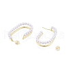 ABS Plastic Imitation Pearl Oval Stud Earrings EJEW-P205-03G-6