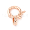 Brass Micro Pave Clear Cubic Zirconia Twister Clasps KK-Q772-14RG-2