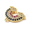 Rack Plating Brass Cubic Zirconia Pendants KK-Q772-22G-3