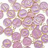 2 Sets 2 Styles Golden Plated Alloy Enamel Charms ENAM-YW0001-28B-2