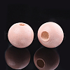 Painted Natural Wood Beads WOOD-S049-05J-2