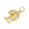 Rack Plating Brass Micro Pave Cubic Zirconia Pendants KK-R166-02G-03-2