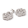 Rack Plating Brass Micro Pave Clear Cubic Zirconia Fold Over Clasps KK-K367-11P-2