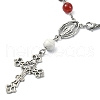 Natural Howlite & Mixed Gemstone Rosary Bead Bracelet BJEW-TA00329-01-2