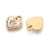 304 Stainless Steel Pave Natural White Shell Crown Heart Pendants STAS-N110-22A-G-2