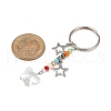 4Pcs Butterfly Glass Pendant Keychain KEYC-JKC01204-5