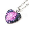 Glass Heart with Cloud Pendant Necklace NJEW-H165-01F-2