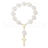 Tibetan Style Alloy Cross  Charm Bracelets BJEW-JB11774-2