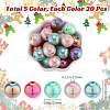 SOFPLATE Christmas Theme 100Pcs 5 Colors Opaque Acrylic Beads MACR-SP0001-01B-04-2