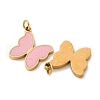 304 Stainless Steel Enamel Pendants STAS-U061-24G-B-2