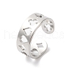 Non-Tarnish Spade & Club & Heart & Diamond 304 Stainless Steel Open Cuff Ring for Women RJEW-K245-47P-3