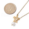 Natural Pearl & Hollow Turtle Lariat Necklaces NJEW-JN04528-01-2