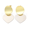 Two Tone Heart Brass Dangle Stud Earrings for Women EJEW-U057-02GP-A-4