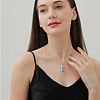 FIBLOOM 2Sets 2 Styles Hollow Perfume Bottle Pendant Necklaces NJEW-FI0001-64-6