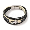 Braided Microfiber Leather Multi-strand Bracelets BJEW-B096-26P-1