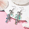 Shell with Starfish Shape Alloy Dangle Earrings EJEW-JE05622-01-2