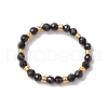 Natural Black Spinel Beaded Stretch Rings for Women RJEW-JR00868-13-2
