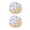 Plaid Theme Printed Acrylic Pendants OACR-T028-05D-2