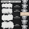 WADORN 4 Yards 4 Styles Organza Flower Lace Trims SRIB-WR0001-11-2