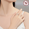 Rhodium Plated 925 Sterling Silver Micro Pave Clear Cubic Zirconia Cuff Rings FS-WGAAA9B-01-2