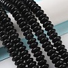 Natural Black Stone Beads Strands G-Z030-A21-01-1