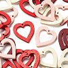 80Pcs 4 Colors Painted Poplar Wood Pendants WOOD-LS0001-12-4