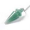 Natural Green Aventurine Pointed Dowsing Pendulums AJEW-B020-01P-02-4