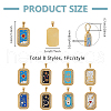 DICOSMETIC 8Pcs 8 Colors Ion Plating(IP) 304 Stainless Steel Pendants STAS-DC0016-24-2