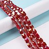 Faceted Electroplated Glass Beads Strands GLAA-G092-C03-2