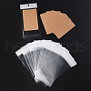 100Pcs Rectangle Kraft Paper One Pair Earring Display Cards with Hanging Hole CDIS-YW0001-02A-2