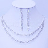 Horse Eye Brass Rhinestone Pendant Necklaces & Stud Dangle Earrings Sets FS-WG6EF02-02-3
