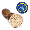 Brass Wax Seal Stamp with Handle AJEW-WH0184-1021-5